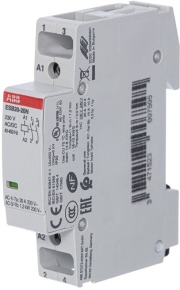 Модульный контактор ABB ESB20 2НО 20А 230В AC/DC, 1SBE121111R0620 в Гатчине