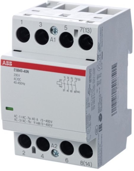 Модульный контактор ABB ESB40 4НО 40А 230В AC/DC, 1SAE341111R0640 в Гатчине