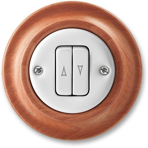 Выключатель для жалюзи 2-клавишный ABB DECENTO, скрытый монтаж, белый фарфор / вишня, 2CHK598834C4052 в Гатчине