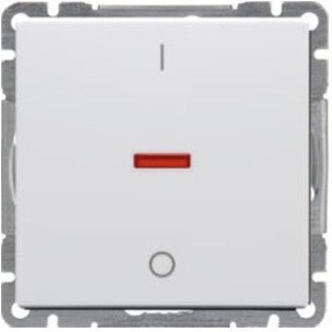 Выключатель 1-клавишный ABB IMPRESSIVO с подсветкой, скрытый монтаж, белый, 2TKA00000407 в Гатчине
