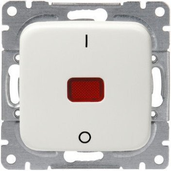 Выключатель 1-клавишный ABB JUSSI с подсветкой, скрытый монтаж, белый, 2TKA000143G1 в Гатчине