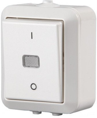 Выключатель 1-клавишный ABB JUSSI, открытый монтаж, белый, 2TKA000138G1 в Гатчине