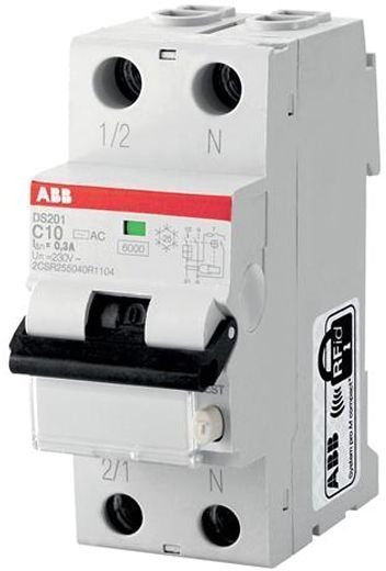 Дифавтомат ABB DS200 1P+N 10А (B) 6 кА, 30 мА (AC), 2CSR255040R1105 в Гатчине